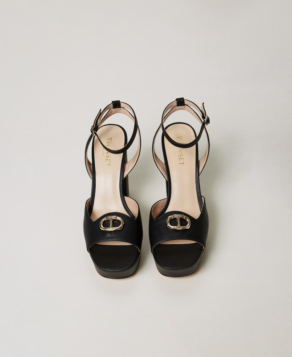 Sandales plateforme avec Oval T Noir Femme 251TCP122_00006_04