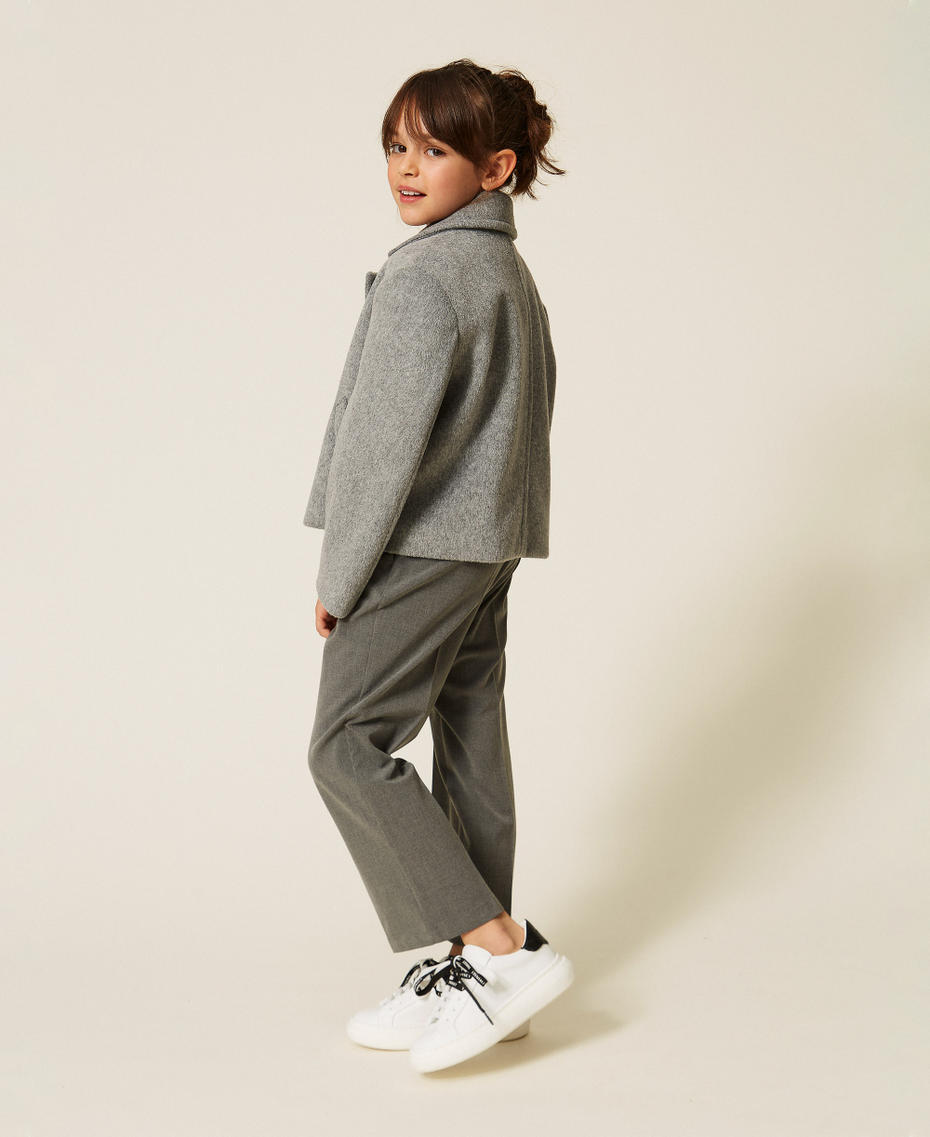 Pantalon palazzo en flanelle avec plis.