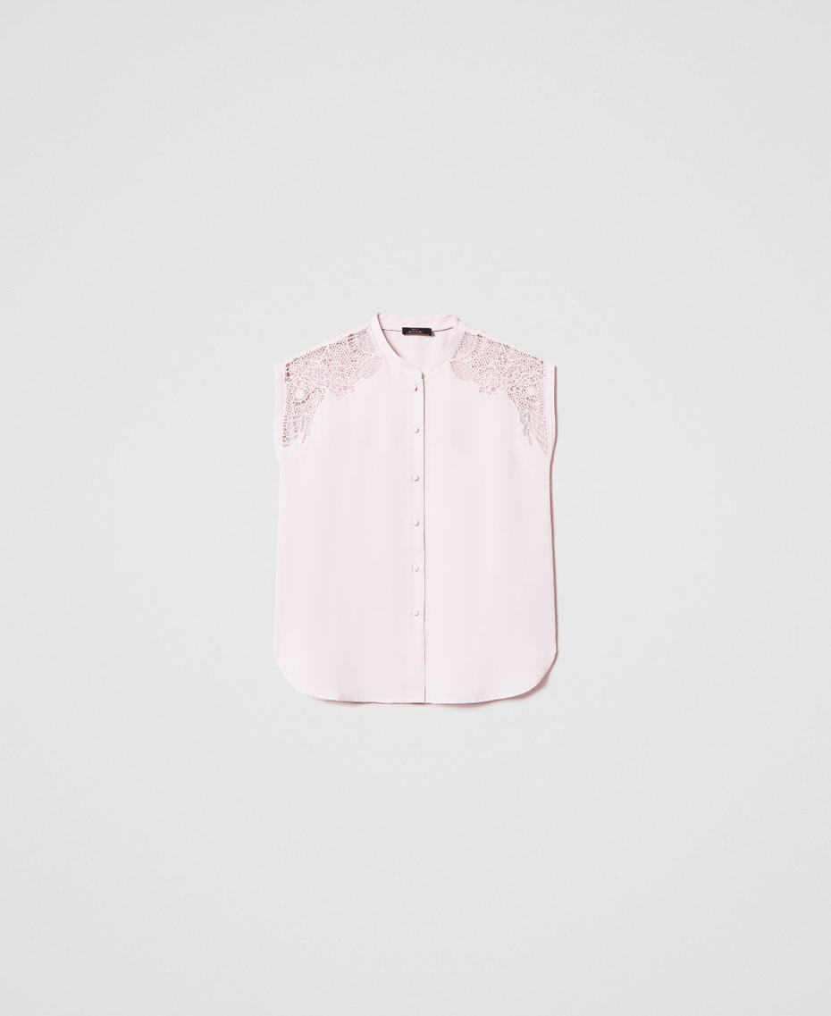 Camicia in twill con ricamo Rosa Tender Pink Donna 251AP2421_00619_S0