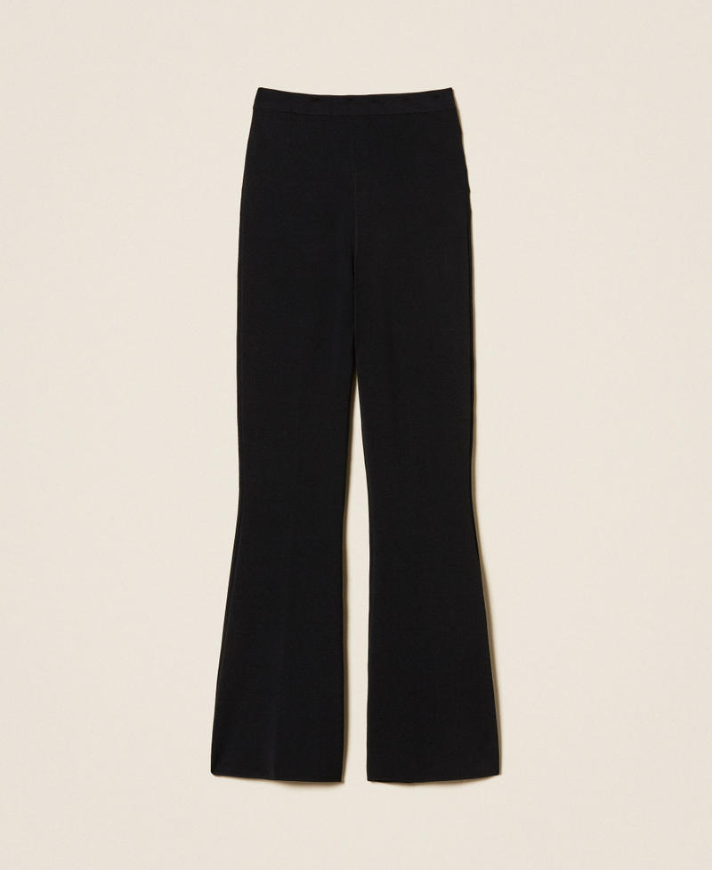 Strickhose in Flared-Fit Schwarz Frau 261TP3130_00006_S0
