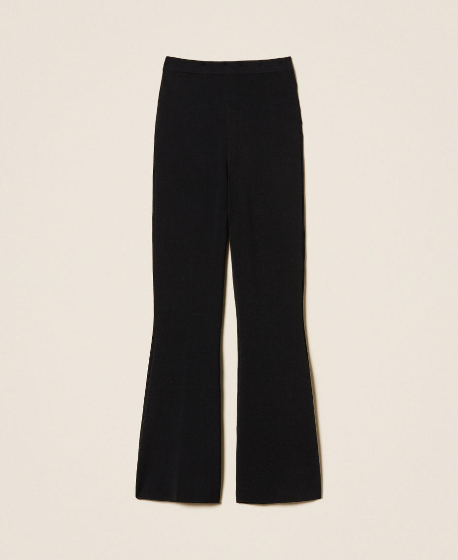 Strickhose in Flared-Fit Schwarz Frau 261TP3130_00006_S0