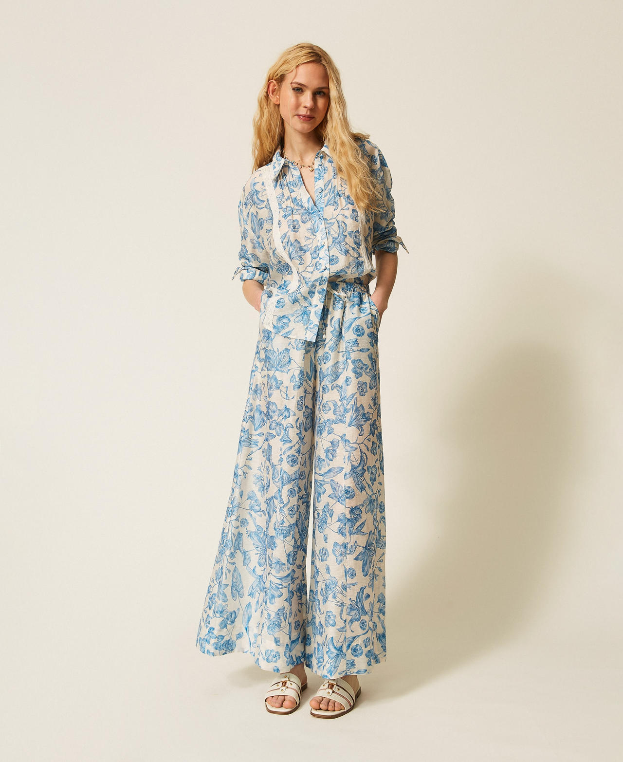 Twinset Pantalon palazzo floral