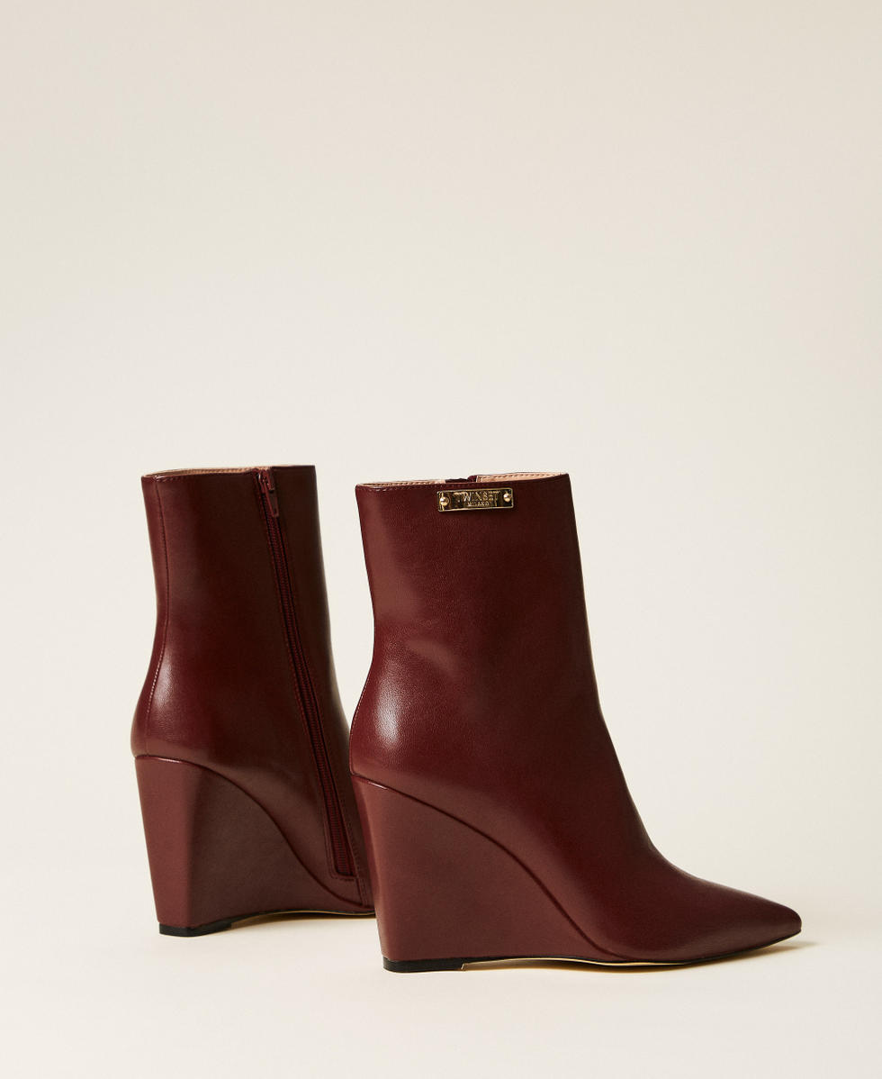 Stiefelette mit Keilabsatz Bordeaux Frau 252TGT212_00020_03
