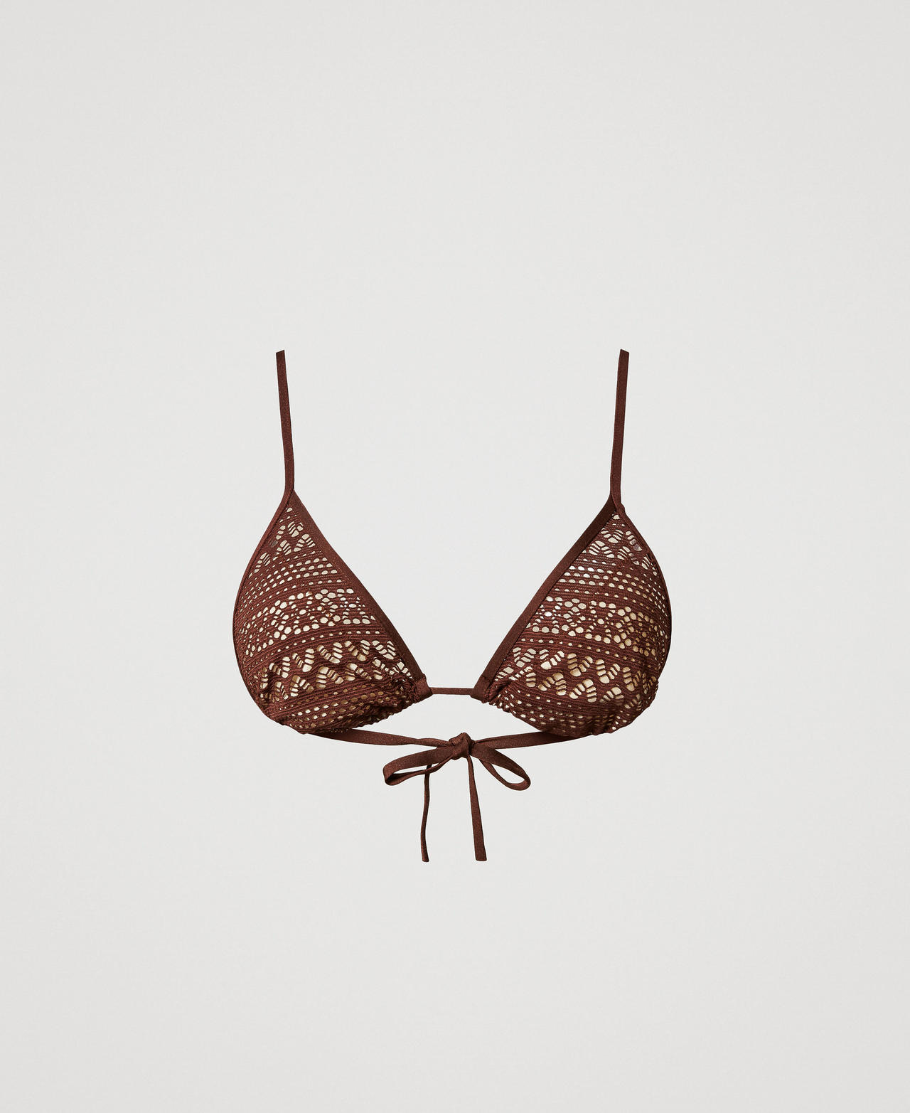 Haut de maillot de bain triangle effet dentelle Brown Stone Femme 251LBMG22_12133_0S