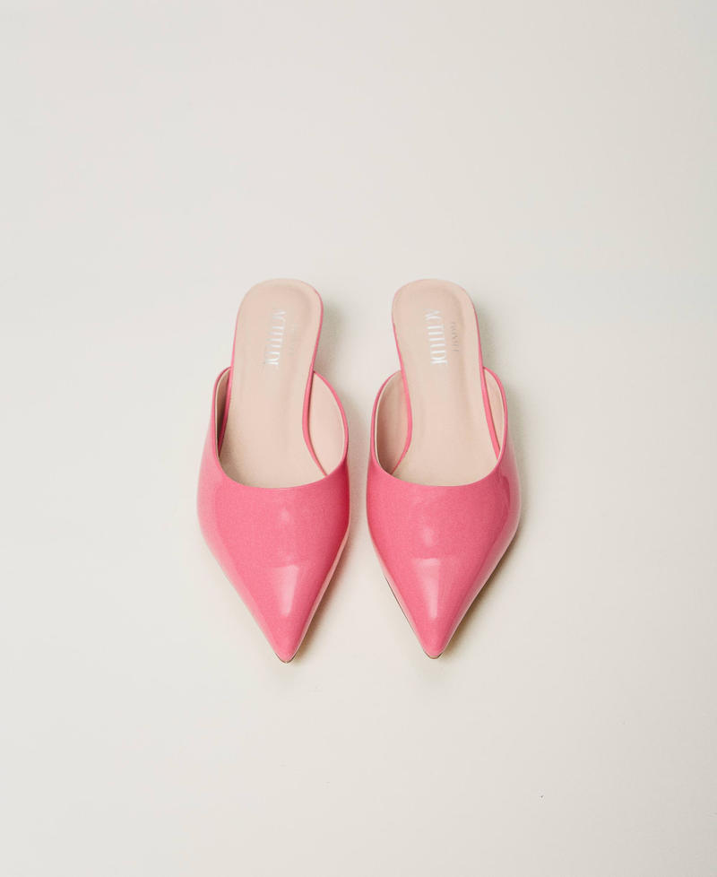 Faux patent leather mules court shoes Tender Pink Pink Woman 251ACP012_00619_04