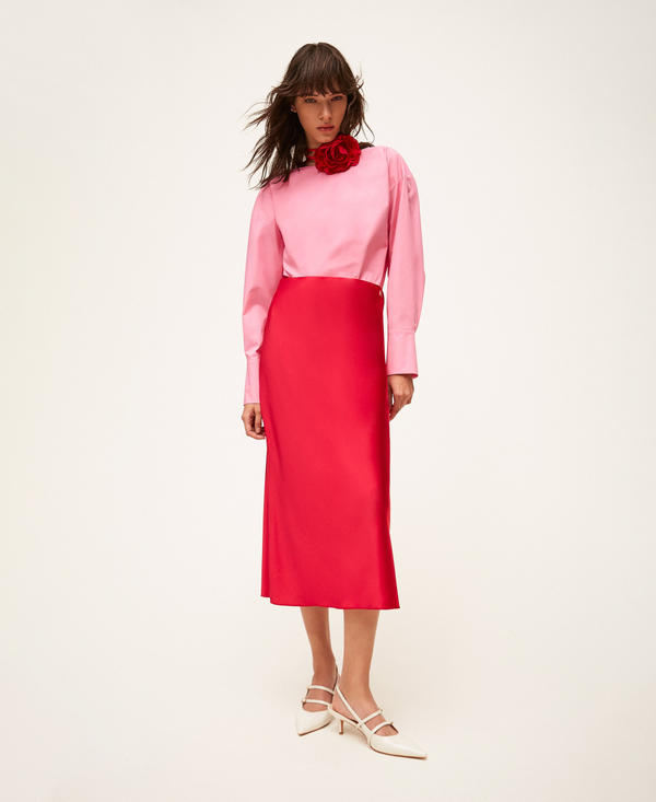 Poplin shirt with crossover