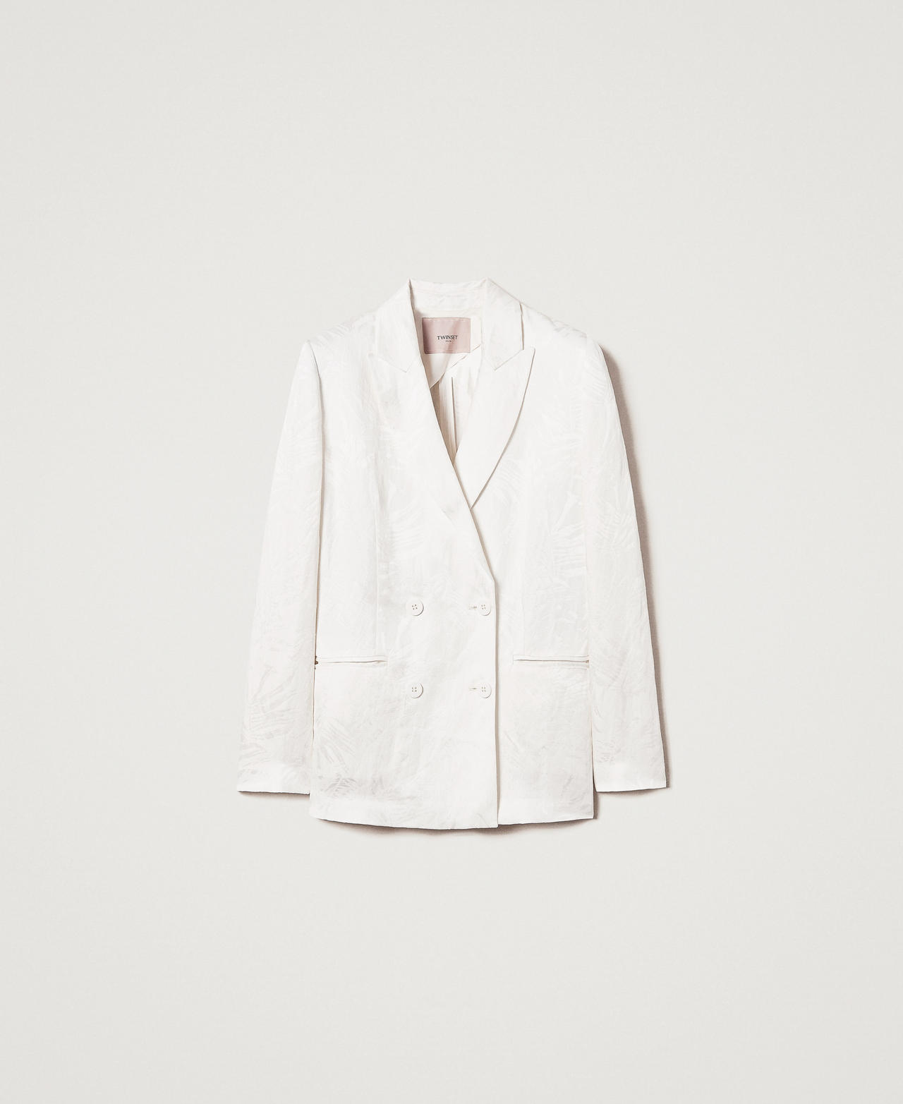 Blazer in jacquard satin White Snow Woman 251TT2175_00282_S0