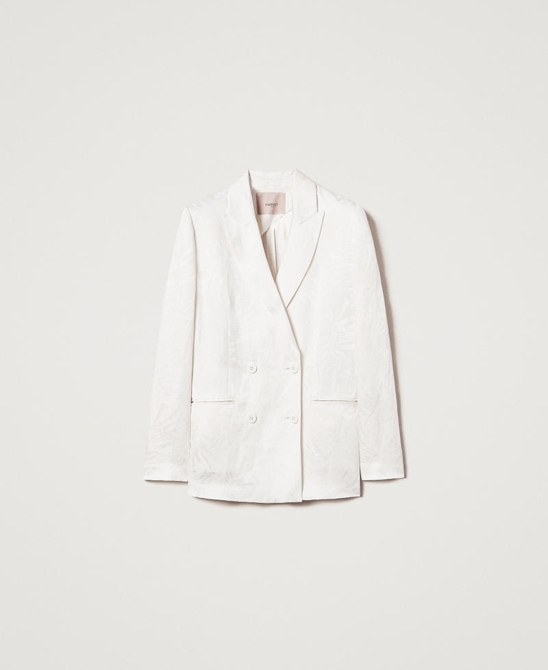 Blazer in jacquard satin White Snow Woman 251TT2175_00282_S0