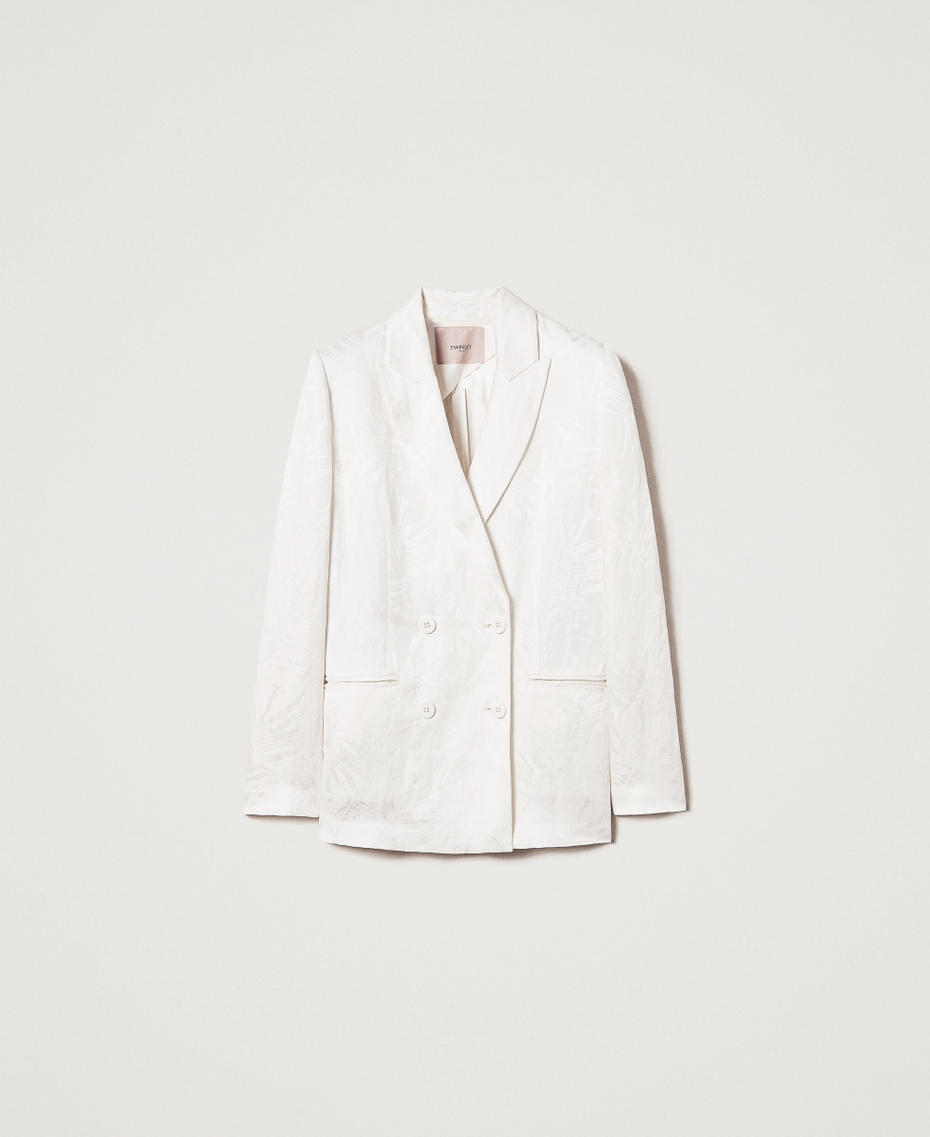 Blazer in jacquard satin White Snow Woman 251TT2175_00282_S0