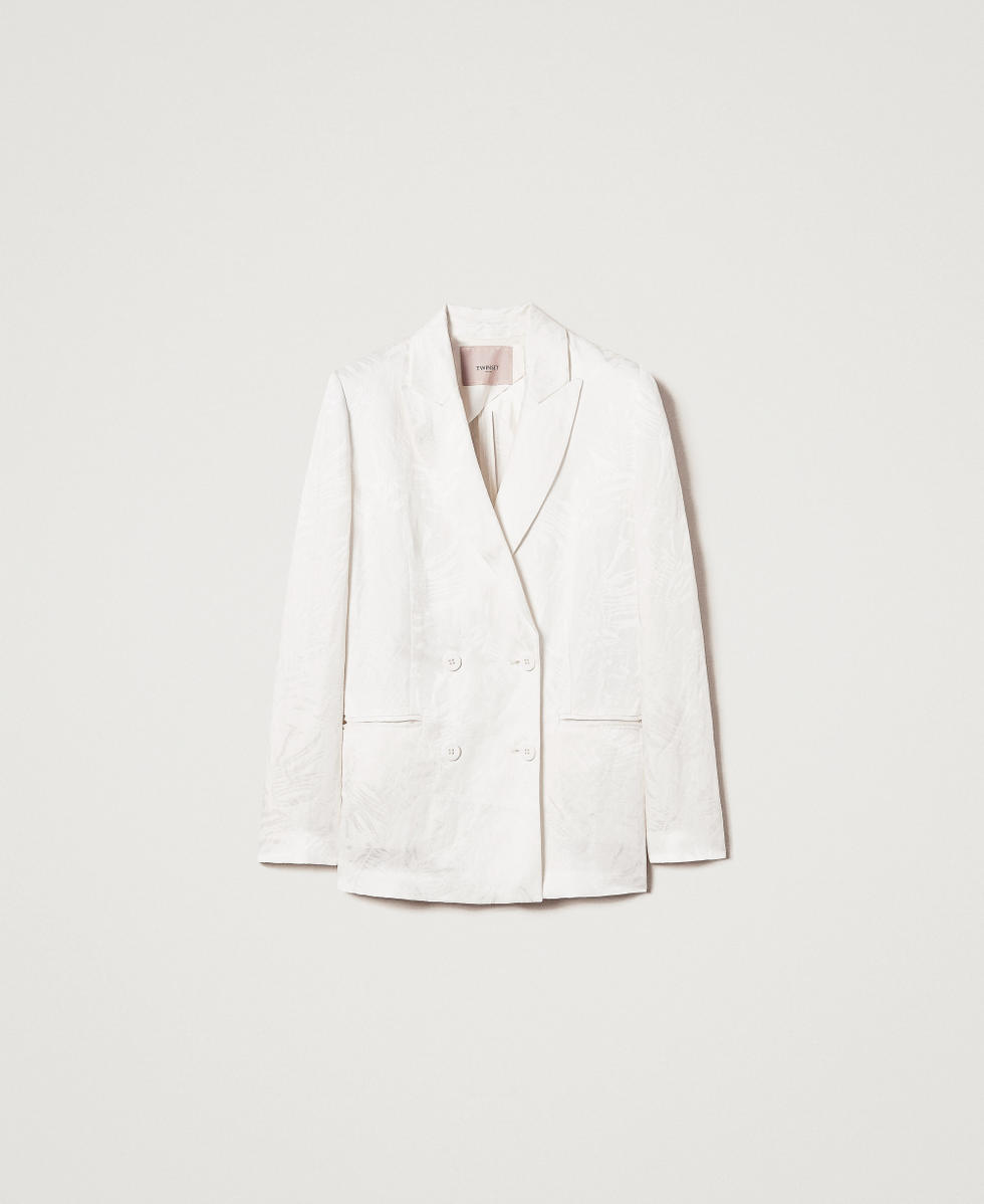 Blazer in jacquard satin White Snow Woman 251TT2175_00282_S0