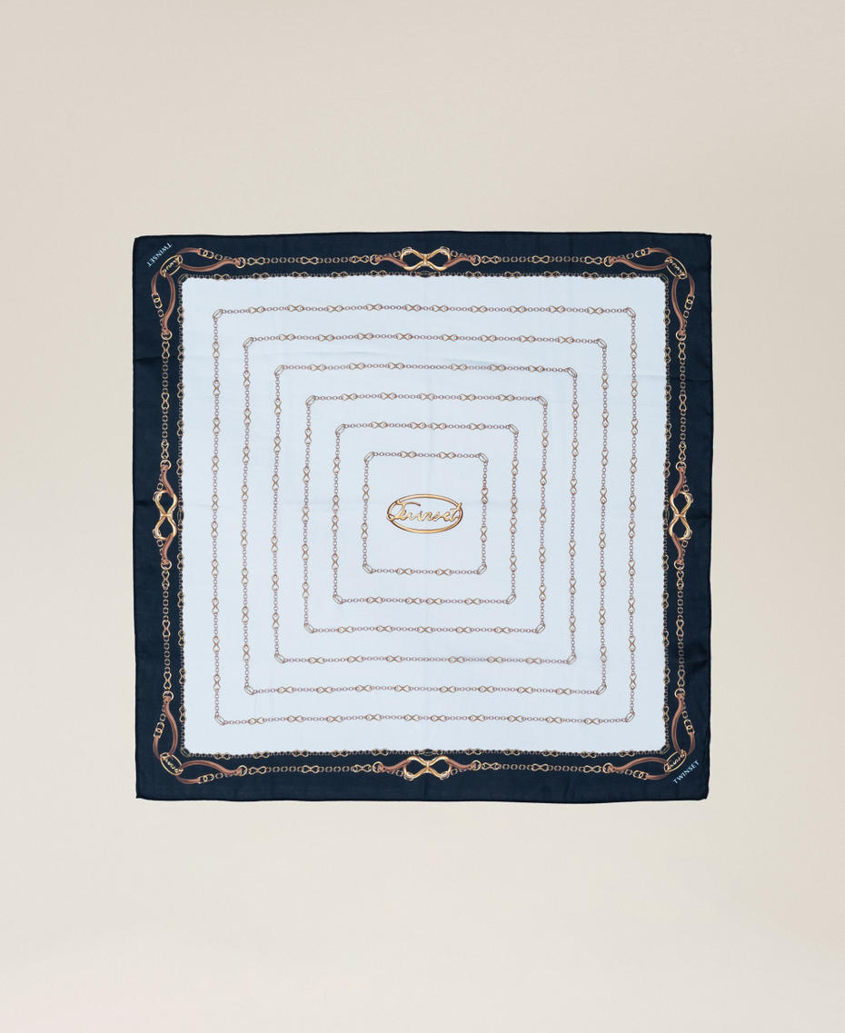 Foulard with chain print Jasmine Blue Chains Print Woman 261TA4400_13278_05