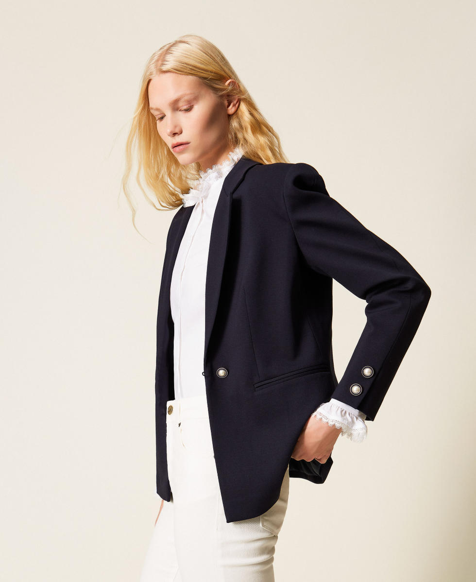 Blazer with decorative buttons Blue Light Woman 261TP2382_13172_03