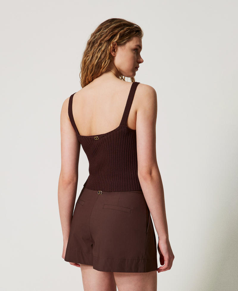 Geripptes Stricktop Chocolate Lab Frau 251TT3220_10780_03