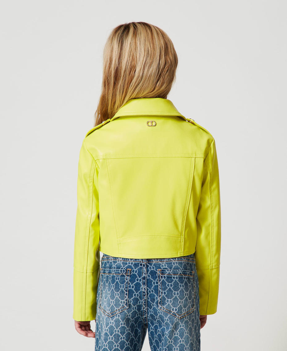 Bikerjacke aus Lederimitat Yellow Plum Mädchen 251GJ2561_12124_03
