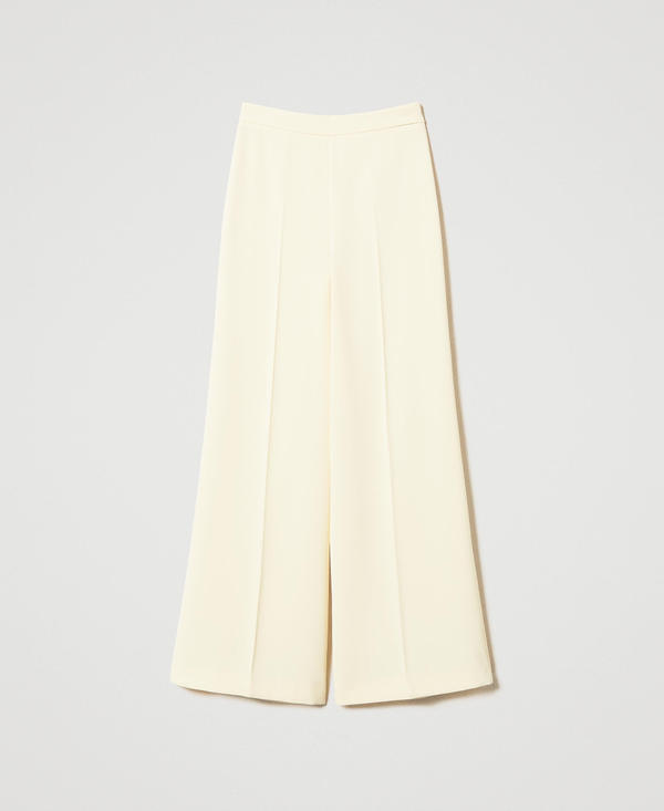 Pantalon palazzo en crêpe fluide