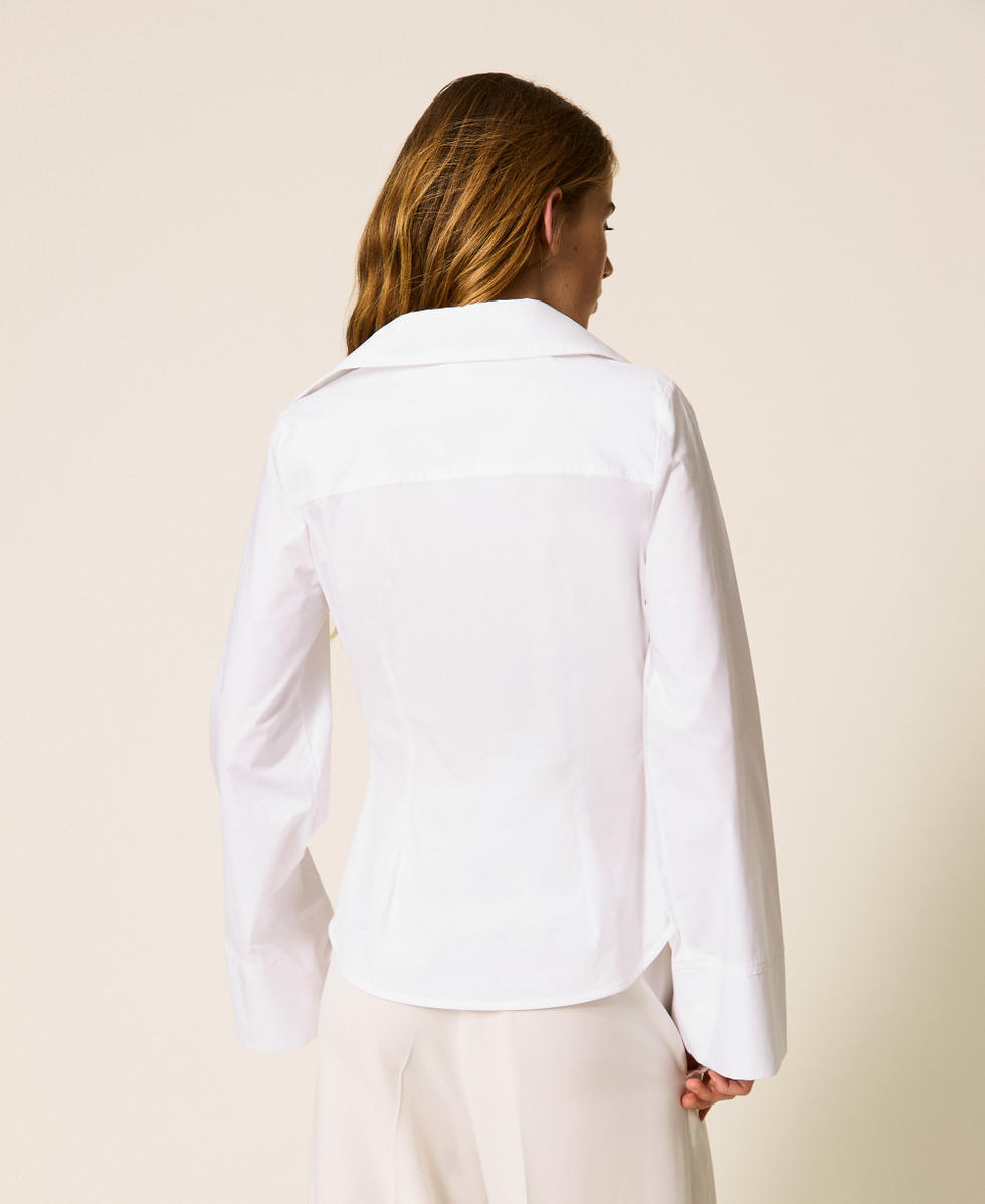 Camisa de popelina con drapeado