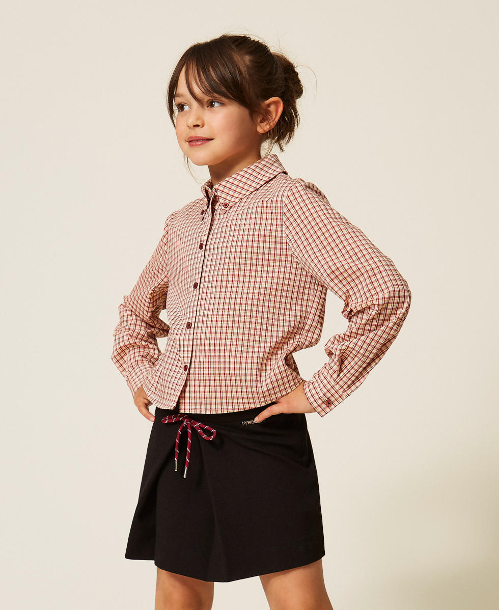 Chemise en popeline &agrave; carreaux