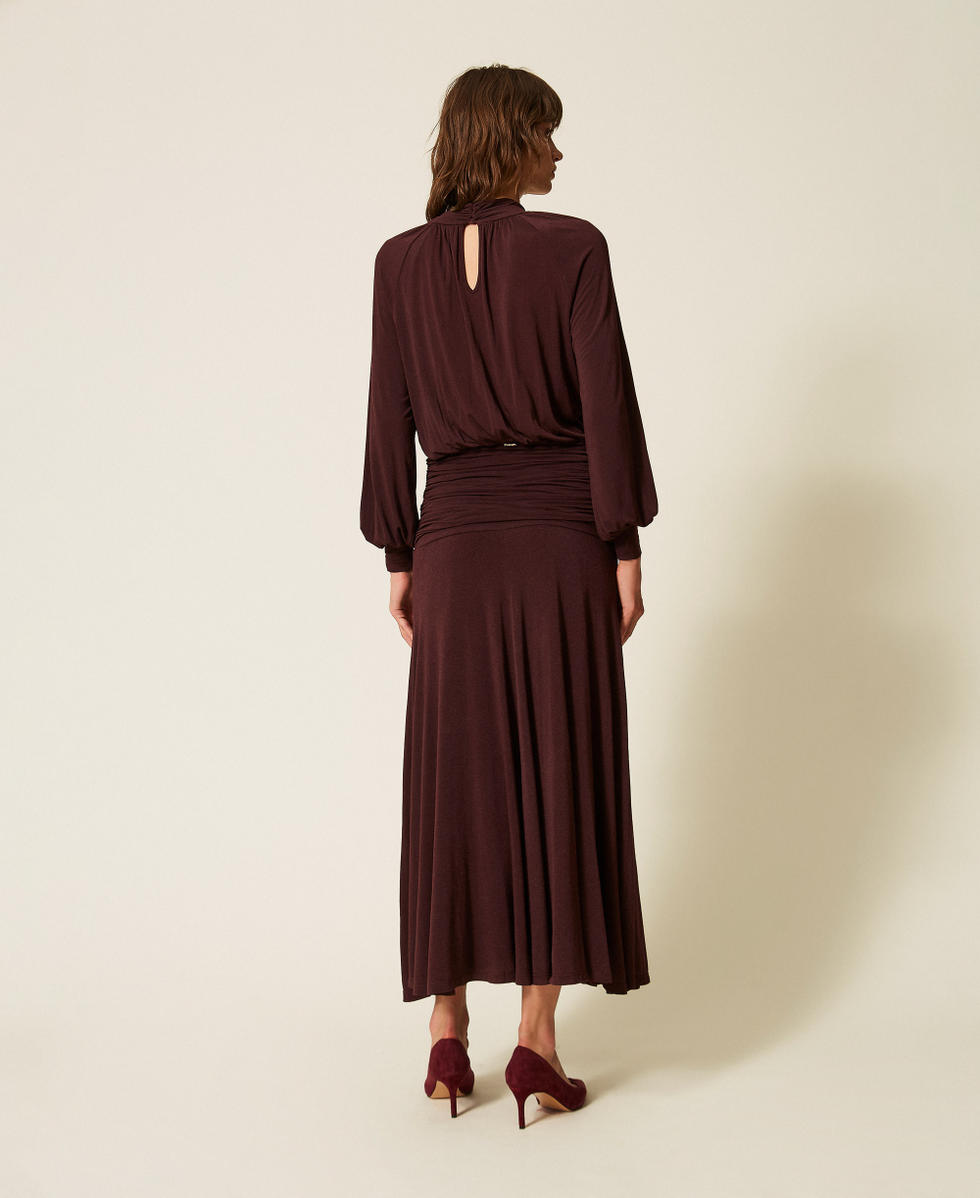 Abito lungo con drappeggi Viola "Winetasting" Donna 262TF2061_05609_03