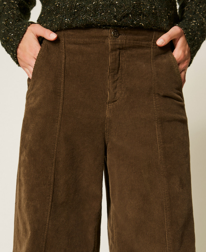 Wide corduroy trousers Beech Green Woman 252TT2180_12537_04
