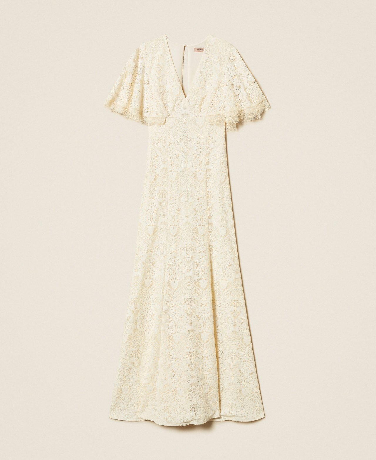 Long lace dress Woman, White | TWINSET Milano
