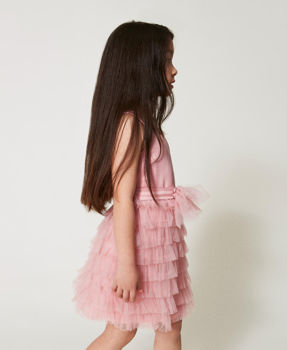 Abito corto in duchesse e tulle Sweet Rose Bambina 251GJ2QS0_00533_02