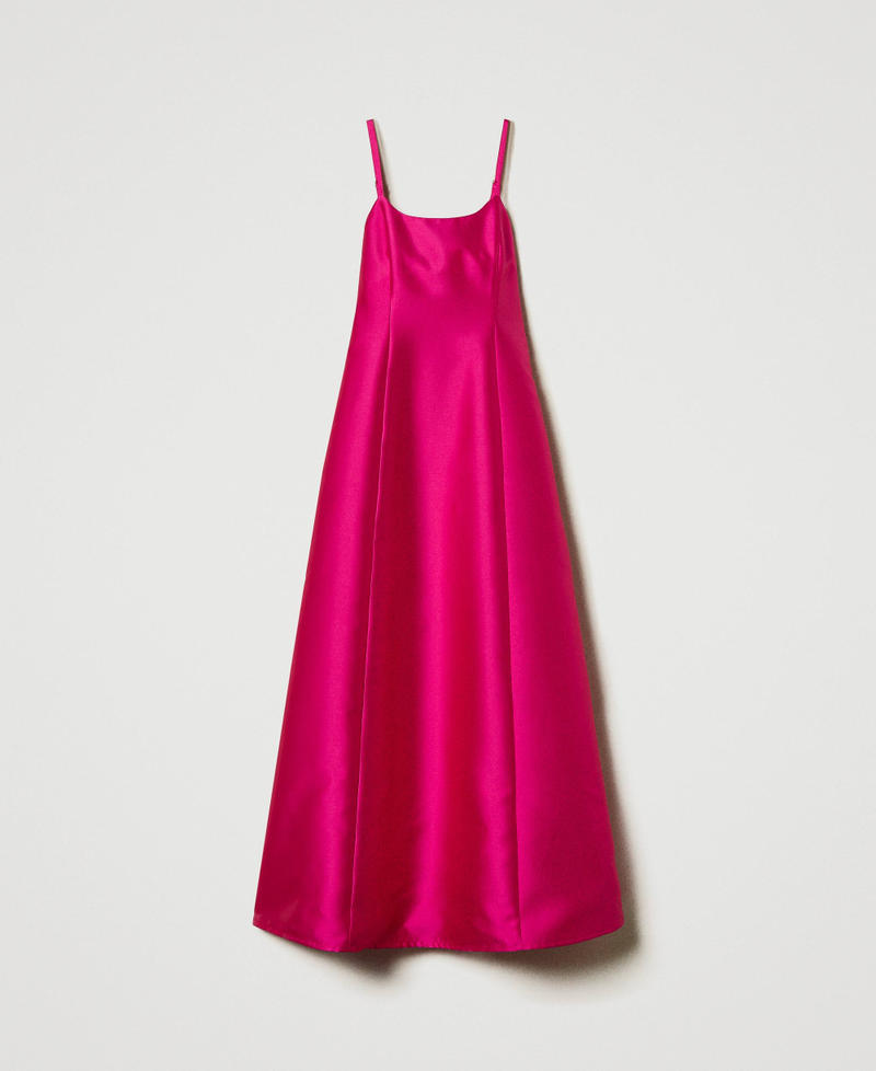 Mikado twill long dress