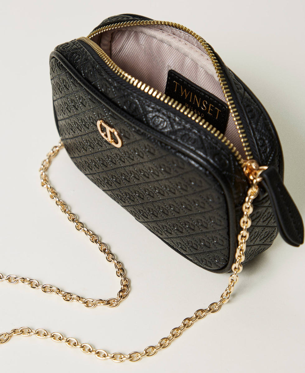 Mini shoulder bag with logo Woman, Black | TWINSET Milano