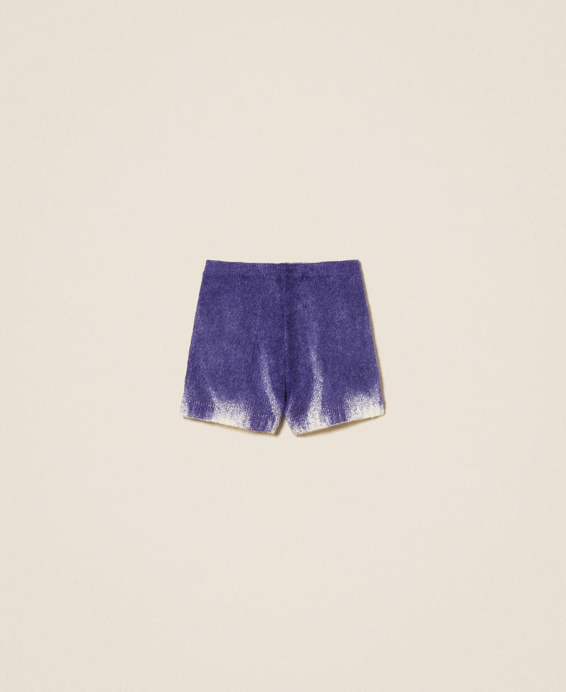 MYFO wool blend shorts with print Royal Violet/Poetic Woman 252AQ3062_13035_S0