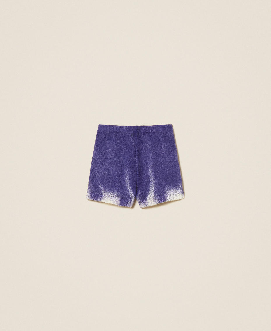 MYFO wool blend shorts with print Royal Violet/Poetic Woman 252AQ3062_13035_S0