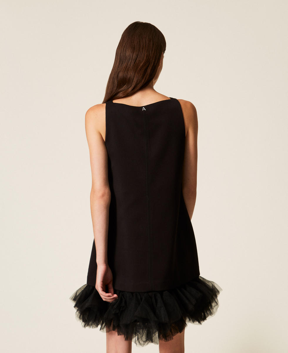 Abito corto con balze in tulle Nero Donna 252AT2084_00006_02