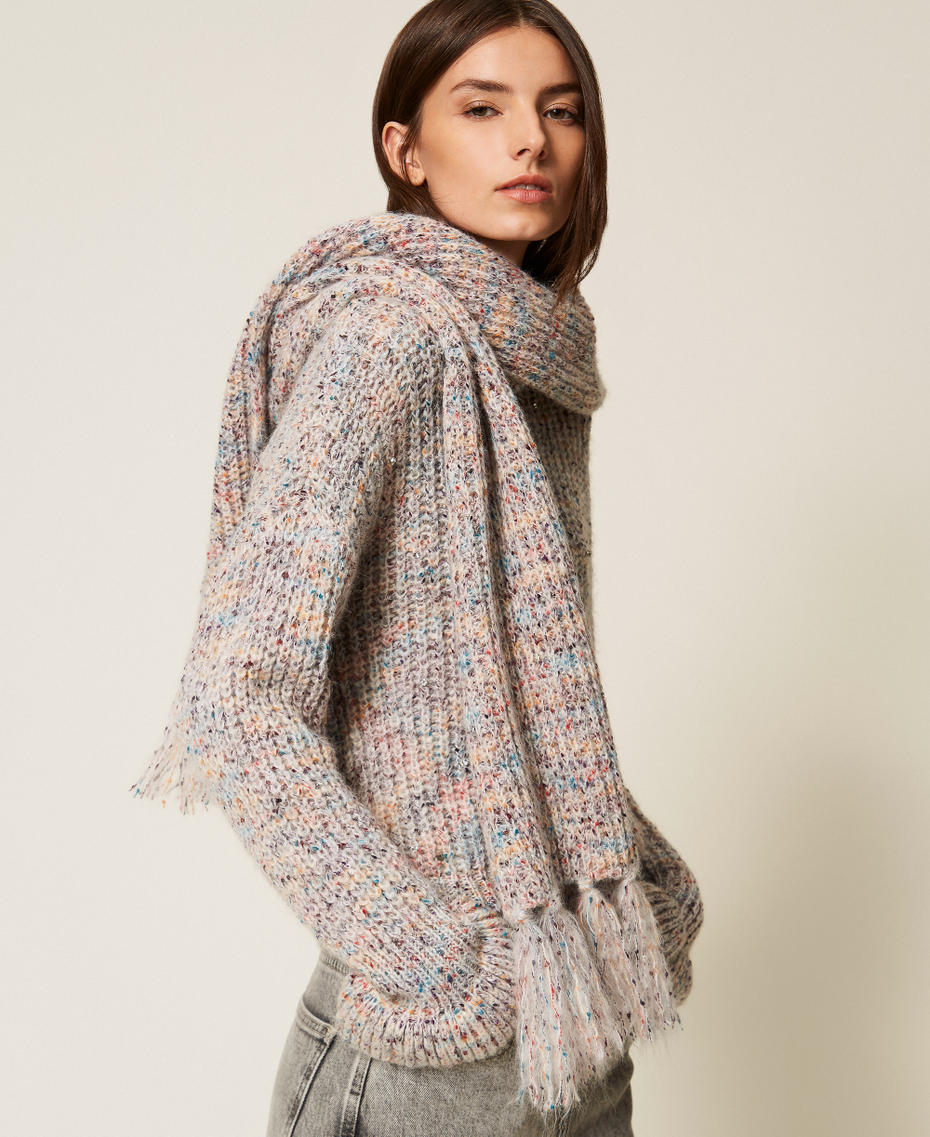 Multi-colour knit scarf Multicolour Tweed Woman 252AA4081_12702_T0