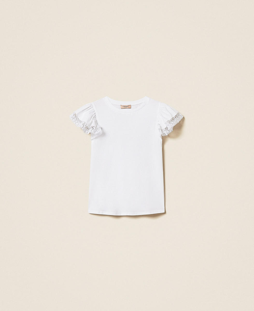 Regular fit T-shirt with lace