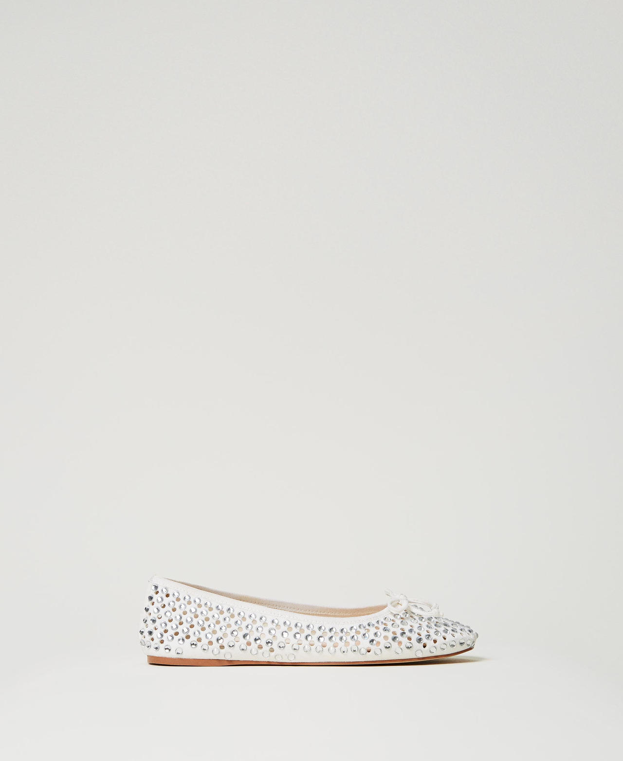 Ballet flats with all-over rhinestones Sugar White Woman 251ACP016_00632_01