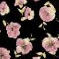 Long floral print dress Black/Rose Flower Print Woman 13409_C
