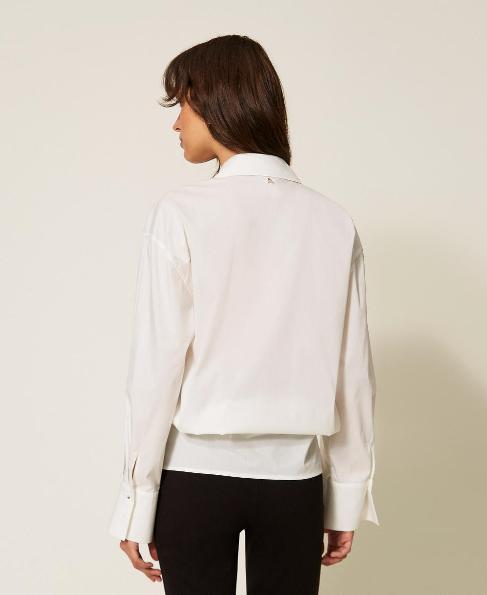 Poplin shirt with rhinestones Off White Woman 261AP2125_00526_03