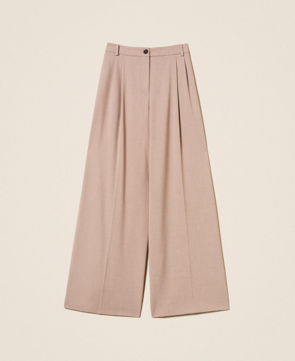 Palazzo trousers with pleats