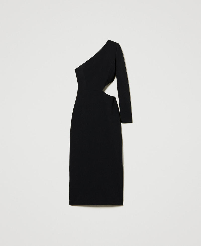 One-shoulder midi dress Black Woman 242TT2111_00006_S0