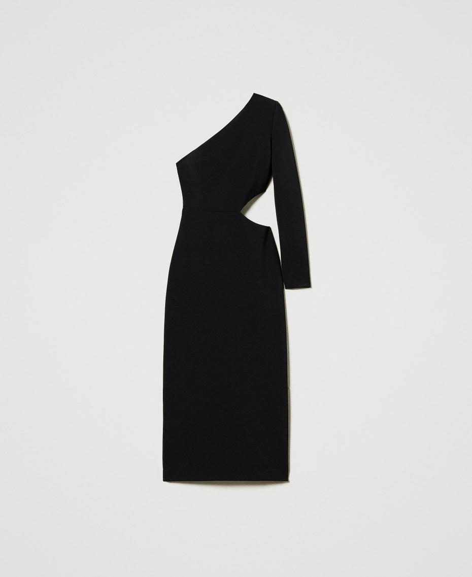 One-shoulder midi dress Black Woman 242TT2111_00006_S0
