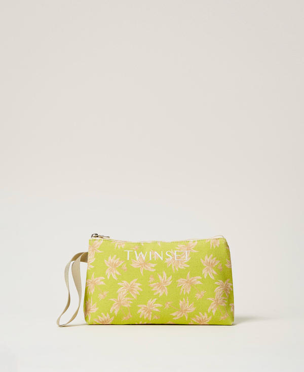 Printed canvas clutch