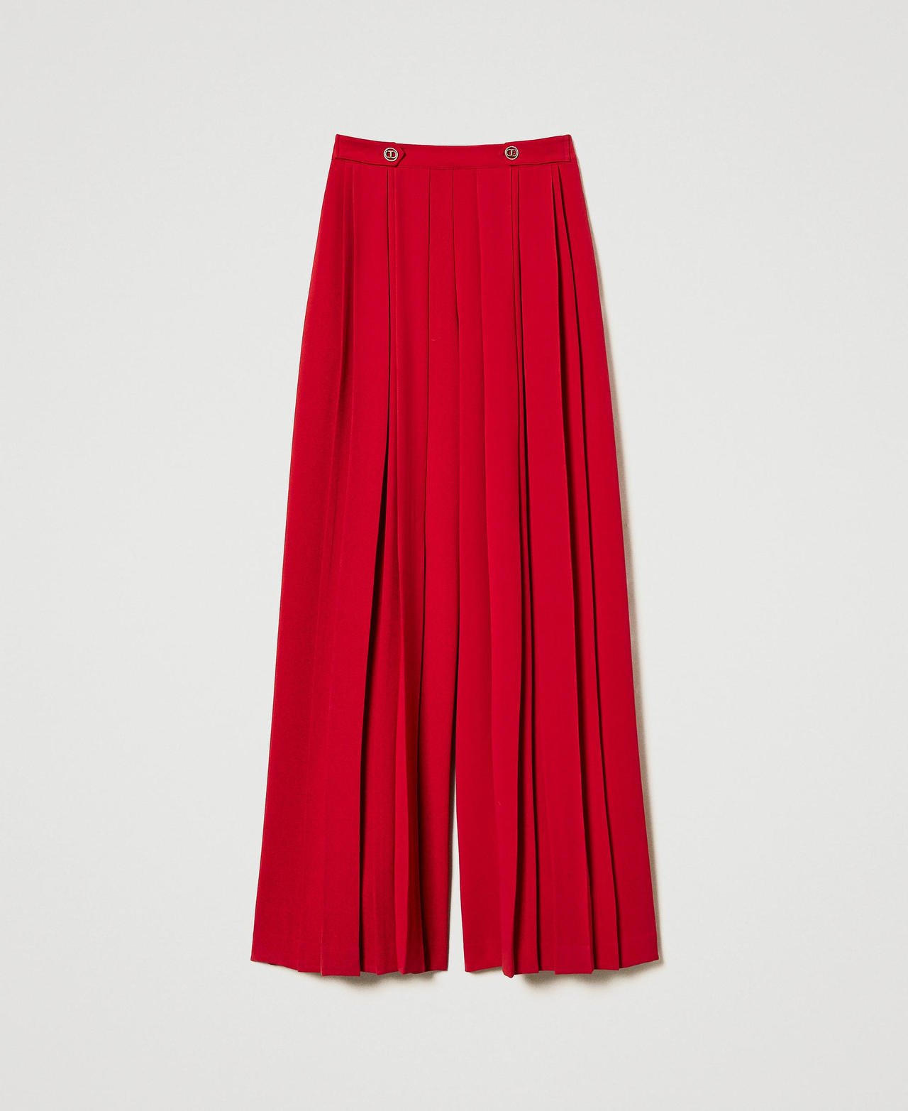 Scee by twin set Pantaloni in crêpe plissé con bottoni
