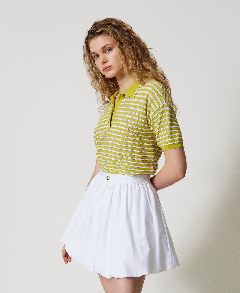 Poplin balloon miniskirt White Woman 251TF202B_00001_01