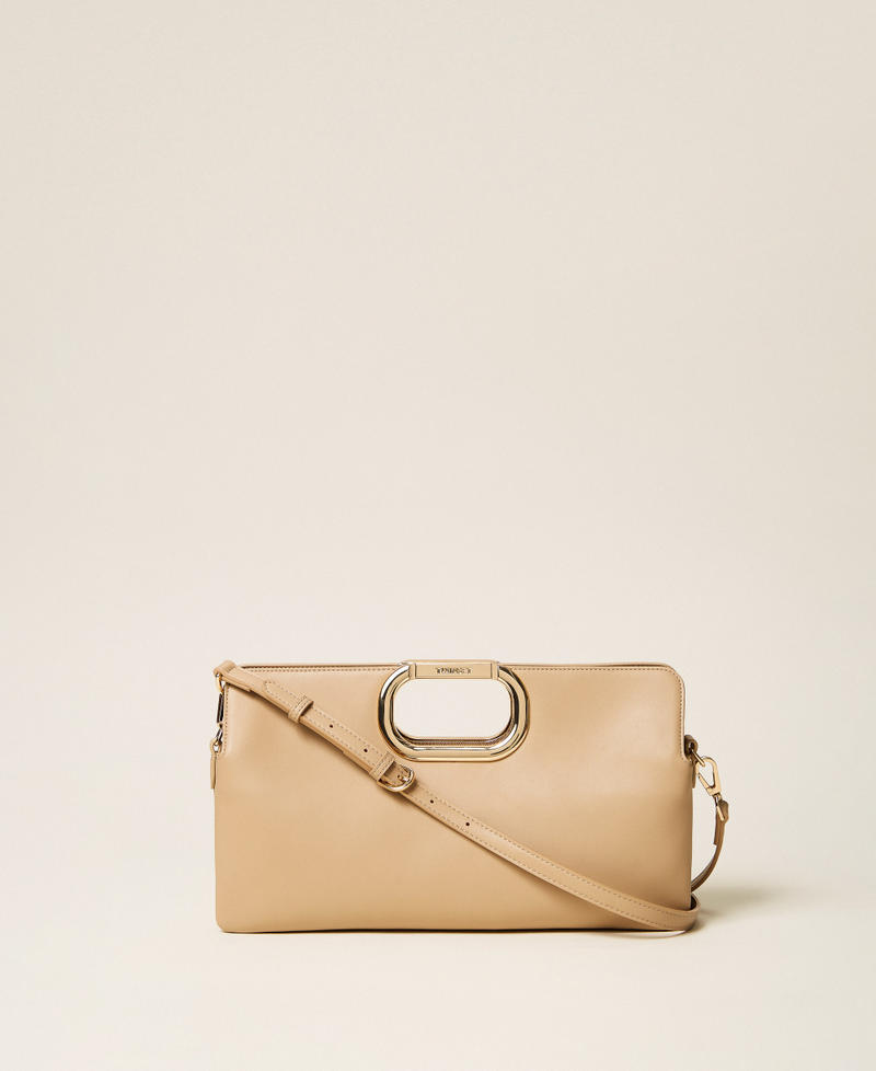 Clutch-Tasche Lila mit Logo-Henkel Delicate Beige Frau 262TB7130_12140_01