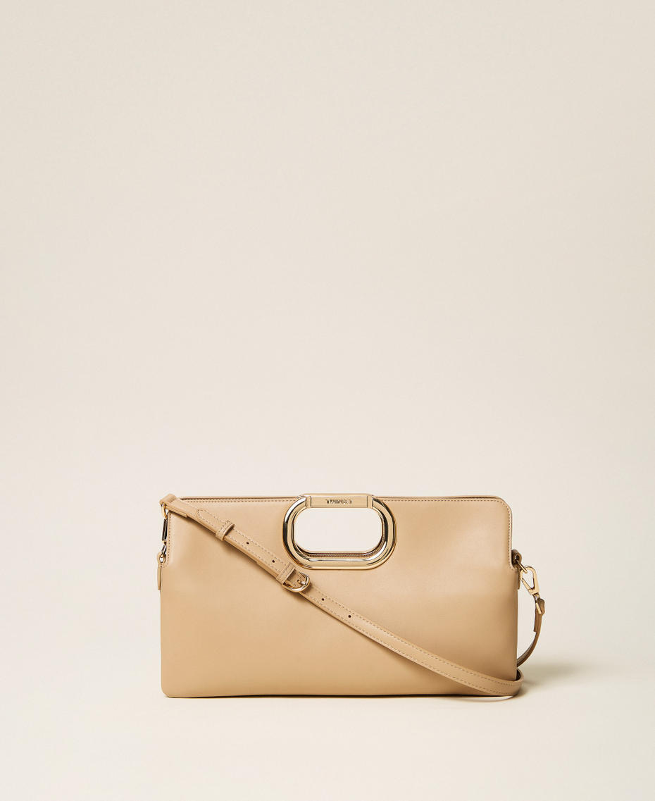 Clutch-Tasche Lila mit Logo-Henkel Delicate Beige Frau 262TB7130_12140_01