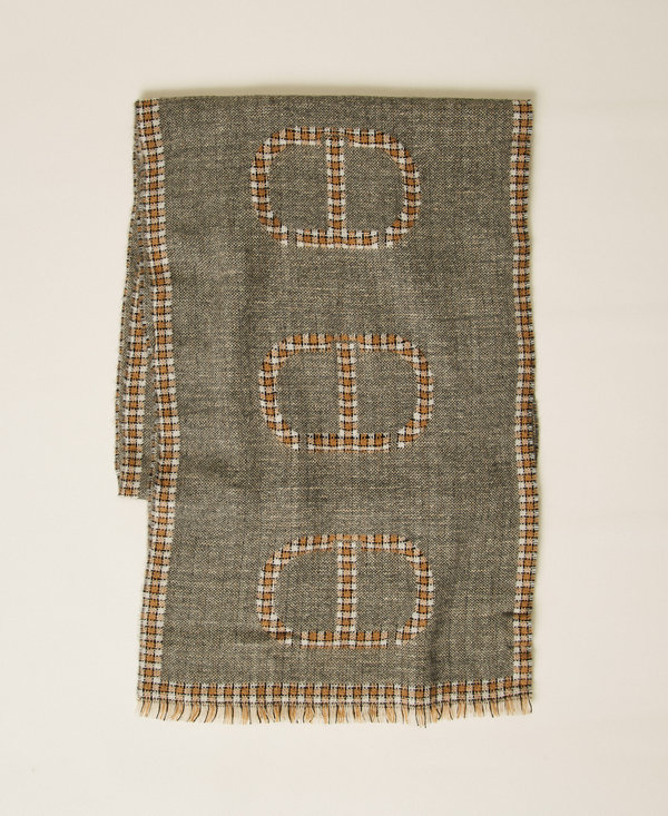 Étole jacquard avec Oval T à carreaux