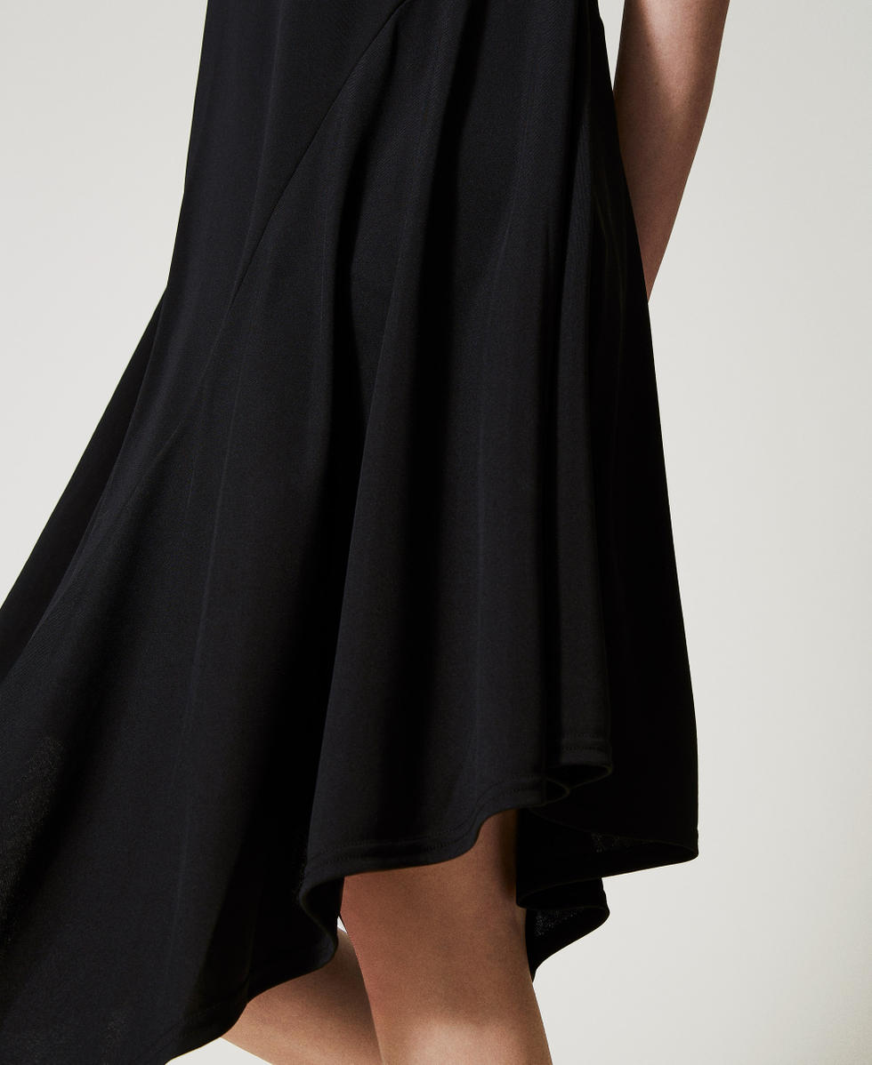 Asymmetric midi dress Black Woman 251LB2RBB_00006_04