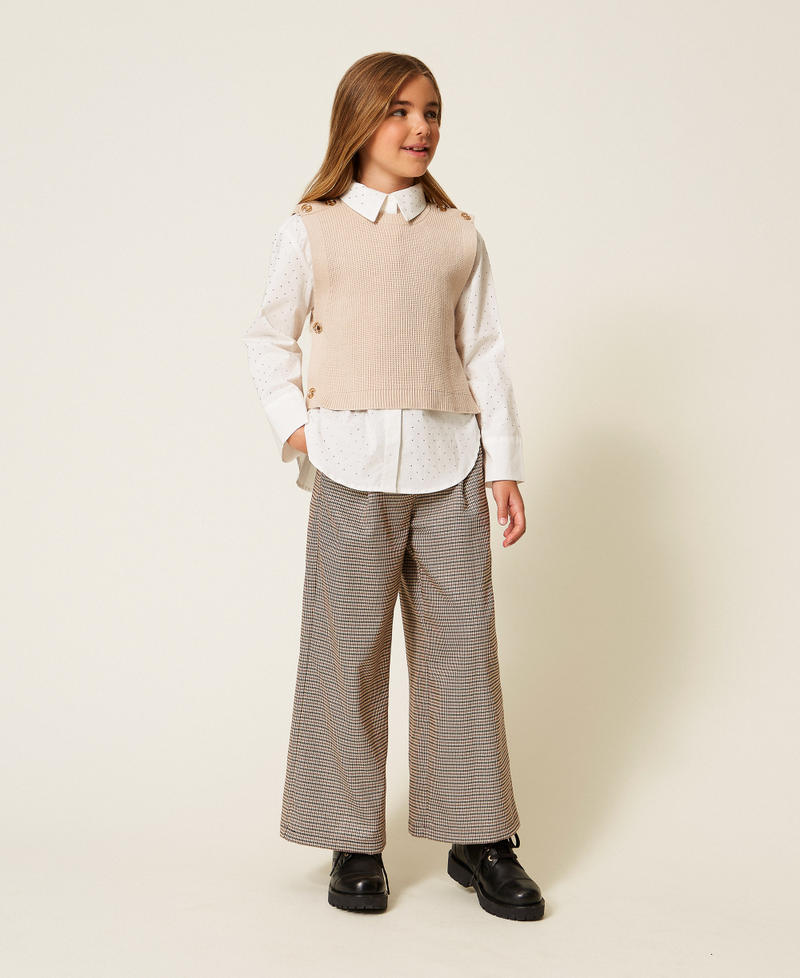 Houndstooth trousers Camel Houndstooth Girl 252GJ2104_12717_01