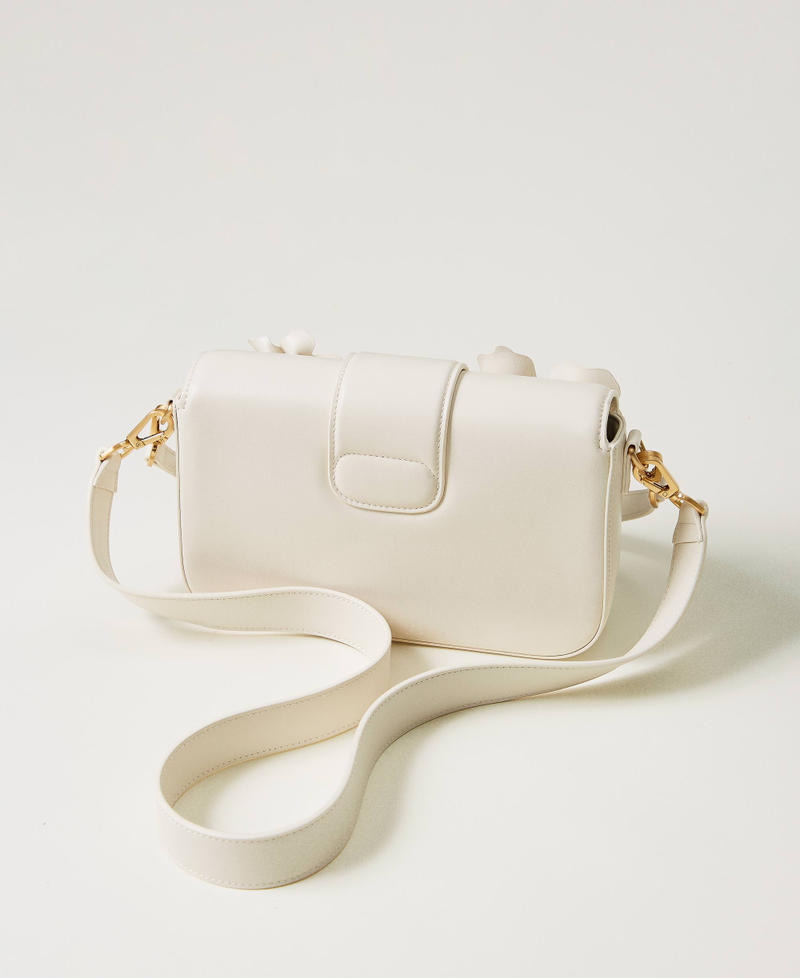 Borsa a tracolla ‘Amie’ in pelle con fiori Bianco Neve Donna 251TD8220_00282_03