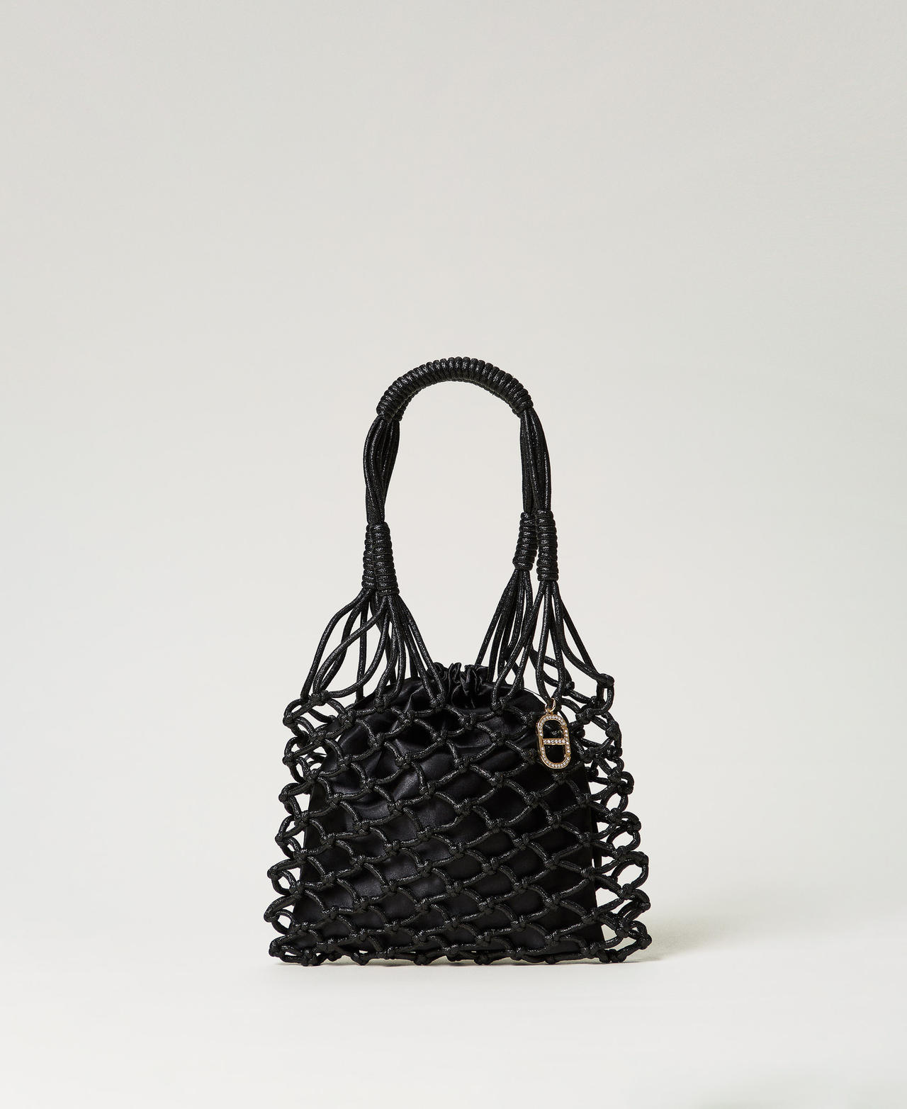Alizée' lurex mesh shopper Woman, Black | TWINSET Milano