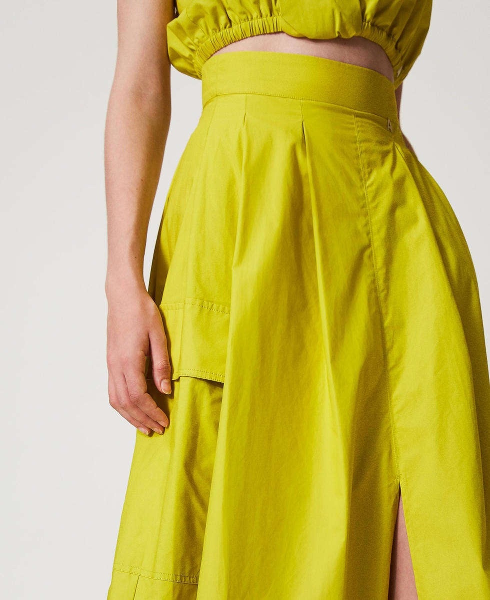 Long poplin skirt with pleats Citronelle Woman 251AP2307_00910_03