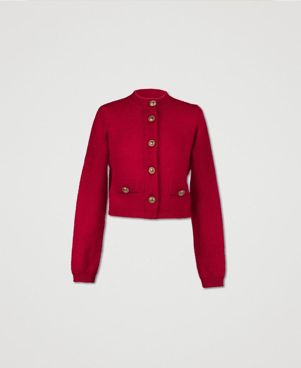 ◆Sienne◆ Anne Mohair Cardigan Red S4WKN03F5 Anne Mohair Cardigan (Red) - sienne